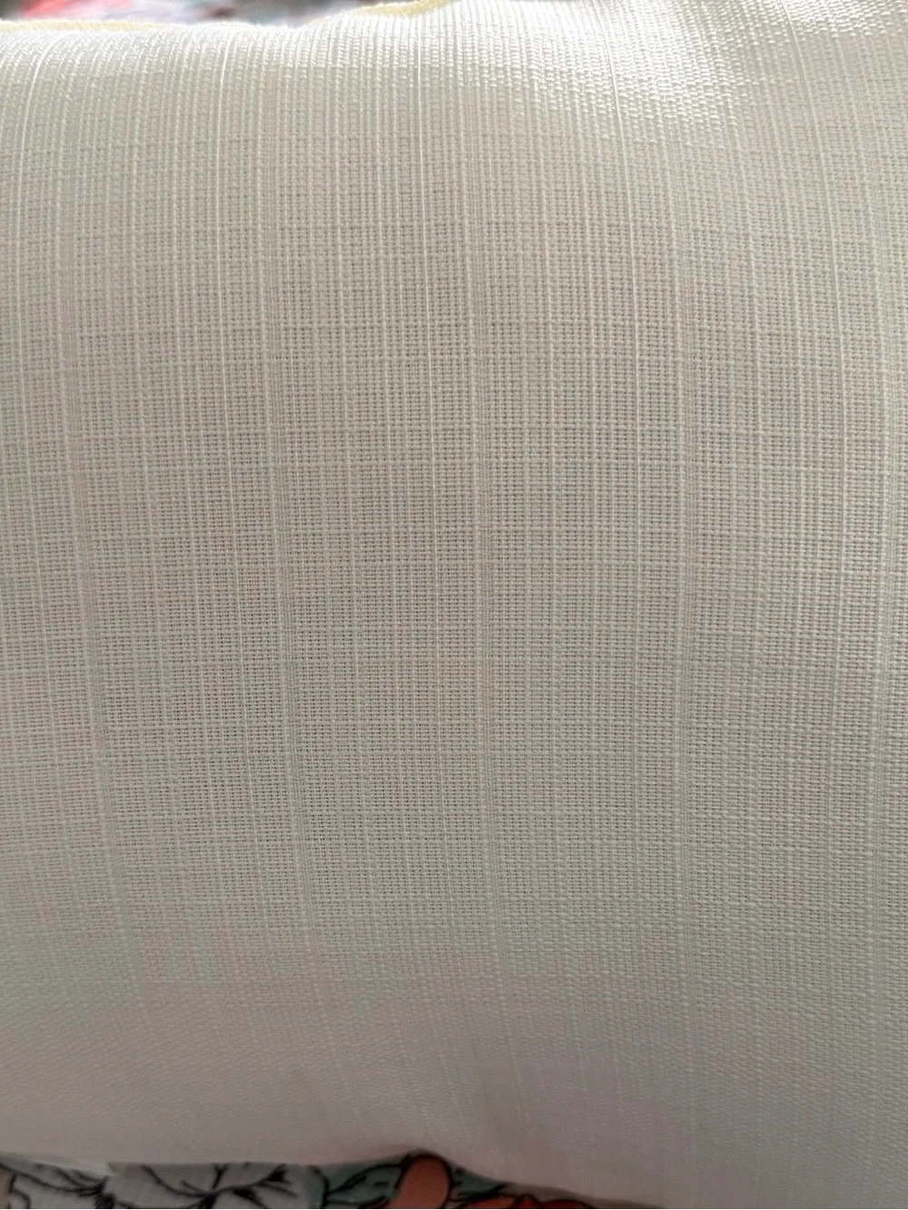 Pillow White Fabric Trim with Navy Pom-Pom Fringe